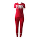 Short Sleeve Letters T-Shirt and Sports Pants #Red #Two Piece SA-BLL28205-3 Sexy Clubwear and Pant Sets by Sexy Affordable Clothing