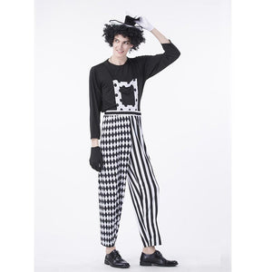 Black and White Checkered Harlequin Clown Overalls #White #Black #Costume SA-BLL1161 Sexy Costumes and Mens Costume by Sexy Affordable Clothing