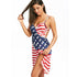 Print Patchwork Swim Cover-up (Without underclothes) #Printed #American Flag
