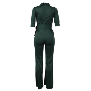 Sexy Women Half Sleeve Belt Solid Casual Jumpsuit #Green SA-BLL55193-5 Women's Clothes and Jumpsuits & Rompers by Sexy Affordable Clothing