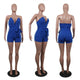 Sexy Strapless Sweetheart Plain Rompers With Belt #Blue #V-Neck #Strapless SA-BLL55511-4 Women's Clothes and Jumpsuits & Rompers by Sexy Affordable Clothing