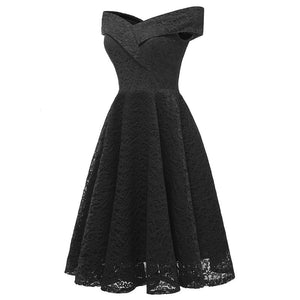 V-Neck Sleeveless Lace A-Line Cocktail Dress #Lace #Black #Sleeveless #A-Line SA-BLL36134-1 Fashion Dresses and Skater & Vintage Dresses by Sexy Affordable Clothing