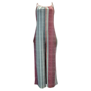 Scoop Neck Sling Stripe Jumpsuit With Wide Leg #Stripe #Straps SA-BLL55563-1 Women's Clothes and Jumpsuits & Rompers by Sexy Affordable Clothing