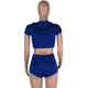 Play A Game Of Tennis Short Set - Royal/White #Stripe #Hooded #Crop Top SA-BLL282653-2 Sexy Clubwear and Pant Sets by Sexy Affordable Clothing