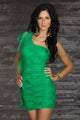 Sexy Green Lace Mini Dress One Shoulder Style  SA-BLL2439-1 Sexy Clubwear and Club Dresses by Sexy Affordable Clothing