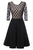 Women's 1950'S Vintage Polka Dot Optical Illusion 3/4 Sleeve Casual Swing Dress #Black SA-BLL36152-1 Fashion Dresses and Skater & Vintage Dresses by Sexy Affordable Clothing