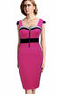 Women Voguish Colorblock Square Neck Party Dress