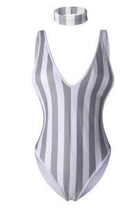 V-Neck Sleeveless SwimSuit  SA-BLL32599-4 Sexy Swimwear and Bikini Swimwear by Sexy Affordable Clothing