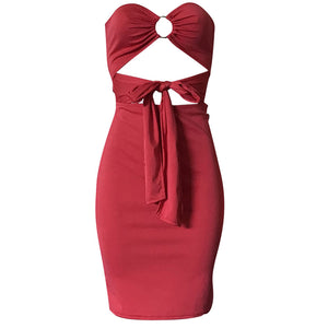 Summer New Sexy Bare Shoulder Starppy Front Sexy Midi Dress #Strapless SA-BLL36231-1 Fashion Dresses and Midi Dress by Sexy Affordable Clothing