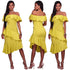 Alejandra Chartreuse Ruffle Midi Dress #Midi Dress #Dress