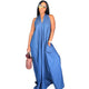 Denim Jean Overload Halter Dress #Halter #V-Neck #Denim SA-BLL51187 Fashion Dresses and Maxi Dresses by Sexy Affordable Clothing