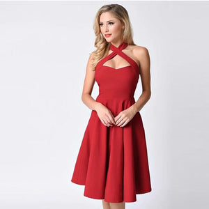 Rockabilly Cocktail Swing Dresses #Red SA-BLL362051-1 Fashion Dresses and Skater & Vintage Dresses by Sexy Affordable Clothing