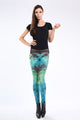 Form-fitting Blue Galaxy Leggings  SA-BLL8732 Leg Wear and Stockings and Galaxy Leggings by Sexy Affordable Clothing