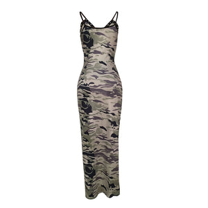 Camouflage Zipper Straps Dress #Zipper #Camo #Straps SA-BLL51495 Fashion Dresses and Maxi Dresses by Sexy Affordable Clothing