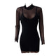 Sexy Black Mesh Mini Dress Split Two Pieces #Black SA-BLL27687 Fashion Dresses and Mini Dresses by Sexy Affordable Clothing
