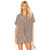 Coffee Stripe Polyester Beach Cover up Shirt With Buttons #Stripe #Buttons SA-BLL38552 Sexy Swimwear and Cover-Ups & Beach Dresses by Sexy Affordable Clothing