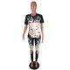 Animation Print Two Piece #Two Piece #Round Neck SA-BLL2727 Sexy Clubwear and Pant Sets by Sexy Affordable Clothing