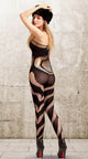 Black Strings and Swirls Bodystocking  SA-BLL92254 Leg Wear and Stockings and BodyStockings by Sexy Affordable Clothing