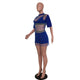 Third Wheel 3 Piece Set - Blue #Deep V #Striped Trim SA-BLL282673-2 Sexy Clubwear and Pant Sets by Sexy Affordable Clothing