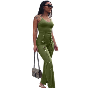 Women Straps Double-breasted Jumpsuit  SA-BLL55390-2 Women's Clothes and Jumpsuits & Rompers by Sexy Affordable Clothing