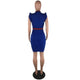 Fashion Round Neck Ruffle Design Knee Length Dress #Blue #Ruffle #Round Neck SA-BLL36223-4 Fashion Dresses and Midi Dress by Sexy Affordable Clothing