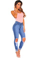 Denim Ripped Skinny Jeans  SA-BLL551 Women's Clothes and Jeans by Sexy Affordable Clothing