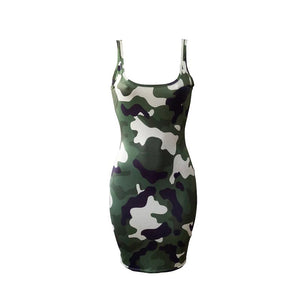 Lovely Sexy U neck Sleeveless Camo Printed Dress  SA-BLL36071 Fashion Dresses and Midi Dress by Sexy Affordable Clothing