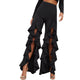 High Cut Sexy Ruffles Dance Pants #Black #Ruffle SA-BLL726-3 Women's Clothes and Pants and Shorts by Sexy Affordable Clothing