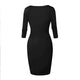 Solid Color Zipper Half Sleeve Knee-Length Bodycon Dress #Mini Dress #Black SA-BLL2152-2 Fashion Dresses and Bodycon Dresses by Sexy Affordable Clothing