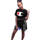 Letter Print Sport Shorts Set #Shorts #Two Piece #Round Neck SA-BLL27974-1 Sexy Clubwear and Pant Sets by Sexy Affordable Clothing