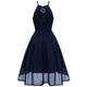 Lace Upper Halter Midi Skater Dresses #Lace #Blue #Skater Dress #Halter SA-BLL36206-3 Fashion Dresses and Midi Dress by Sexy Affordable Clothing