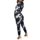 Printed Black Two-piece Pants Set #Long Sleeve #Two Piece #Printed SA-BLL2677 Sexy Clubwear and Pant Sets by Sexy Affordable Clothing