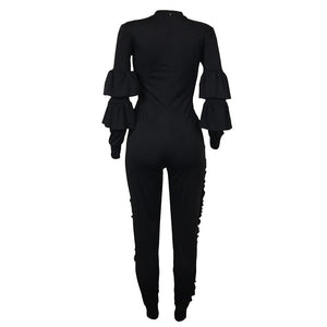 Ruffle Jumpsuit Set #Black #Ruffle SA-BLL55174-3 Women's Clothes and Jumpsuits & Rompers by Sexy Affordable Clothing