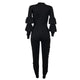 Ruffle Jumpsuit Set #Black #Ruffle SA-BLL55174-3 Women's Clothes and Jumpsuits & Rompers by Sexy Affordable Clothing