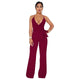 Straps Halter Women's Wide Leg Jumpsuits #Straps #Claret #Deep-V SA-BLL55514-5 Women's Clothes and Jumpsuits & Rompers by Sexy Affordable Clothing