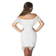Slash Neck Butterfly Sleeve Sheath Short Lace Dress #Mini Dress #White # SA-BLL2033-3 Fashion Dresses and Bodycon Dresses by Sexy Affordable Clothing