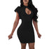 Ruffle Sleeve Cutout Bodycon Dress #Black #Ruffle Sleeve #Cut Out