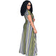 Multi-Colored Strippes Cut Out Maxi Dress #V Neck #Cut Out #Strippes SA-BLL51339-2 Fashion Dresses and Maxi Dresses by Sexy Affordable Clothing