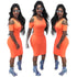 Off-Shoulder Midi Dress #Orange #Off-Shoulder