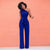 One Shoulder Tunic Belted Jumpsuits #Jumpsuit #Blue SA-BLL55395-6 Women's Clothes and Jumpsuits & Rompers by Sexy Affordable Clothing