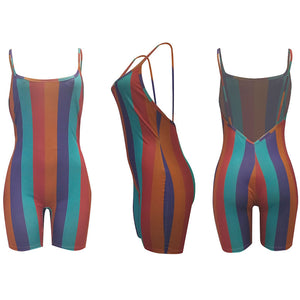 Rainbow Print Straps Bodysuit #Print #Straps #Rainbow SA-BLL8066 Women's Clothes and Bodysuits by Sexy Affordable Clothing