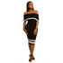 Off Shoulder Women Skinny Knee Length Club Dress #Midi Dress #Black #Clubwear