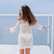 Long Sleeve Knit Beachwear #Beach Dress #White # SA-BLL3754 Sexy Swimwear and Cover-Ups & Beach Dresses by Sexy Affordable Clothing