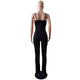 Women Straps Double-breasted Jumpsuit #Black SA-BLL55390-1 Women's Clothes and Jumpsuits & Rompers by Sexy Affordable Clothing