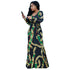 V Neck Long Sleeve Print Maxi Dress #Maxi Dress #Green