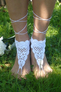 White Triangle Crochet Toe Ring Barefoot Sandals  SA-BLL98008-3 Accessories and Sexy Anklets by Sexy Affordable Clothing
