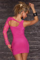 Sexy party dress with lace in one arm optics  SA-BLL2400-2 Sexy Clubwear and Club Dresses by Sexy Affordable Clothing