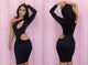 Black One-shoulder Cutout Club Bodycon Dress  SA-BLL2670-2 Fashion Dresses and Bodycon Dresses by Sexy Affordable Clothing