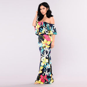 Navy Tropical Lover Dress #Maxi Dress #Blue SA-BLL5016-2 Fashion Dresses and Maxi Dresses by Sexy Affordable Clothing