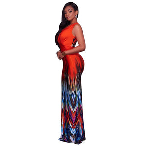 Stephanelle Orange Ombre Multi-Color Print Maxi Dress #Orange SA-BLL51412-2 Fashion Dresses and Maxi Dresses by Sexy Affordable Clothing